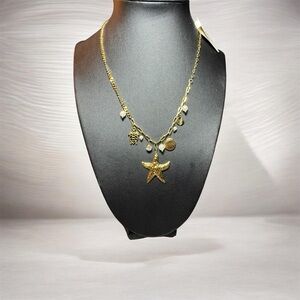 Gold Starfish Charm Necklace